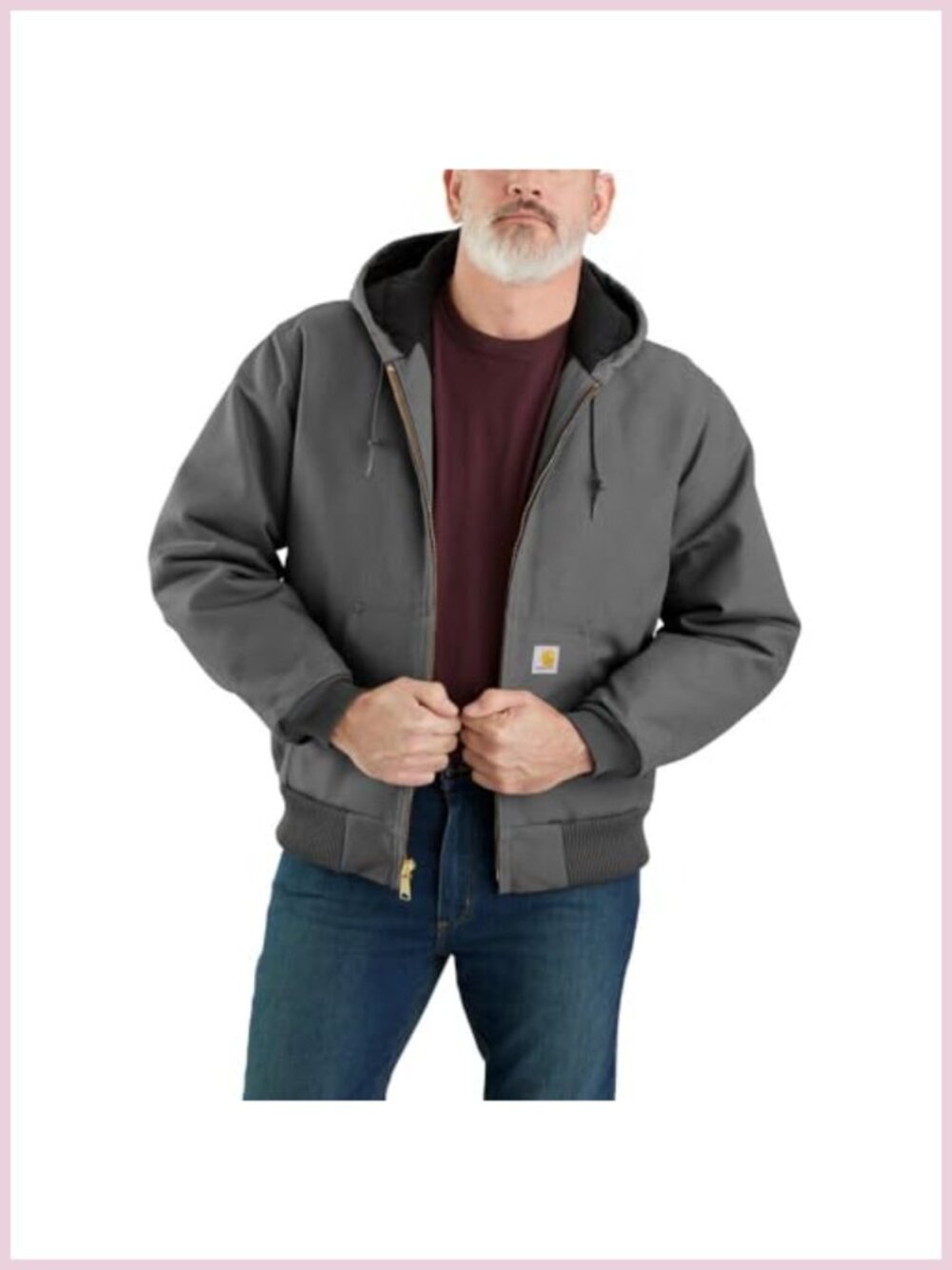 Quilted Flannel Lined Hooded Active Jac Insulated Cold Weather Jacket
